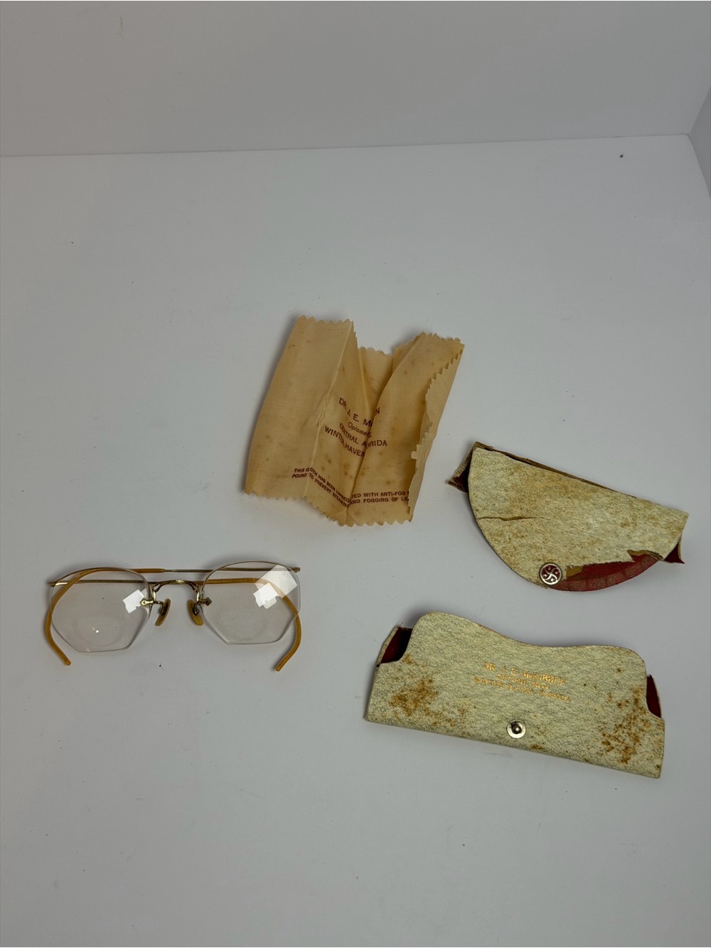 Antique Eyeglasses Hexagonal Shaped Lenses 12K Gold-Filled Frame w Prescription